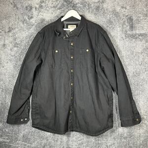 LL Bean Katahdin Iron Works Shacket Shirt Jacket 2XL Black Fleece Lined Chore